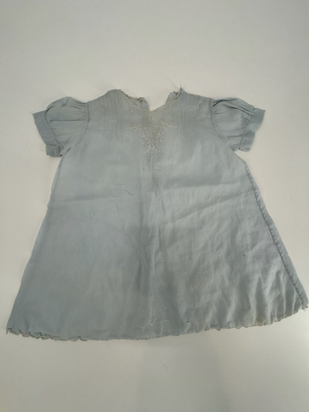 Handmade Vintage Baby Gown – Cream Embroidered Infant Dress